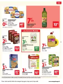Catalogue Auchan page 15: TRAMIER Huile d'olive extra vierge €7,99, Francine Farine de Blé €1,19