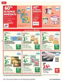 Catalogue Auchan page 20: Auchan Frites extra larges €1,45, Auchan Pizza 4 Fromages €2,16