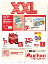 Catalogue Auchan page 48: Auchan Lait demi-écrémé €9,90, Coca-Cola Original €7,30