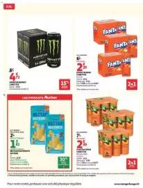 Catalogue Auchan page 8: MONSTER ENERGY €4,72, FANTA ORANGE €2,29