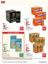 Catalogue Auchan page 8: MONSTER ENERGY €4,72, FANTA ORANGE €2,29