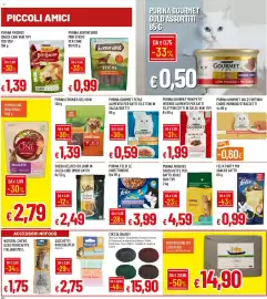 Volantino Galassia Pagina 20: Purina Felix Sensations Jellies €3,99, Purina Gourmet Gold tortino cuore morbido €0,40