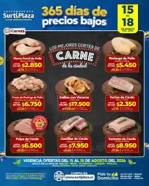 Catálogo Supermercados Surtiplaza Página 2: Pechuga de Pollo Blanca €5.450,00, Tocino de Cerdo Blanco €2.350,00