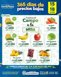 Catálogo Supermercados Surtiplaza Página 4: Lechuga Batavia €1.490,00, Zanahoria €990,00