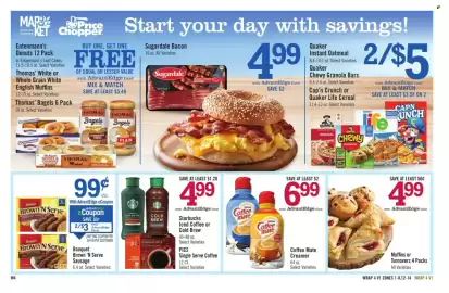Price Chopper weekly ad week 34 Page 16: Sugardale Bacon €4,99, Muffins or Turnovers 4 Packs €4,99