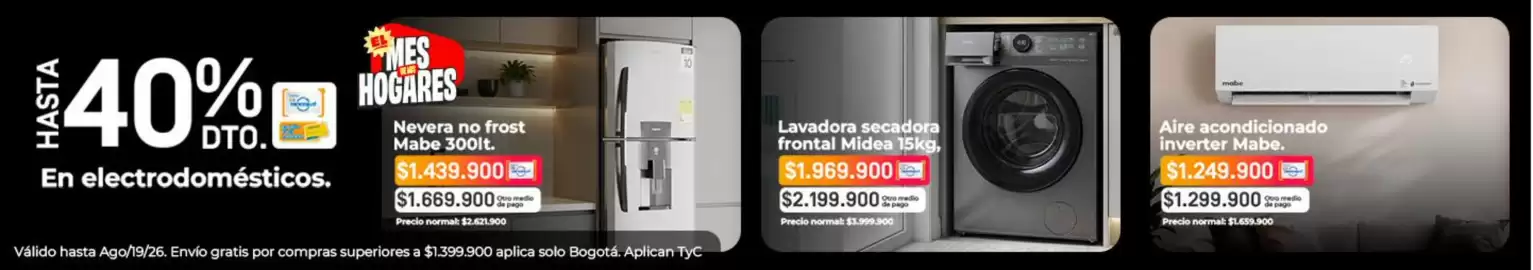 Catálogo Easy Página 5: Mabe - aire acondicionado inverter €1.249.900,00, Pago - lavadora secadora frontal 15kg €1.969.900,00