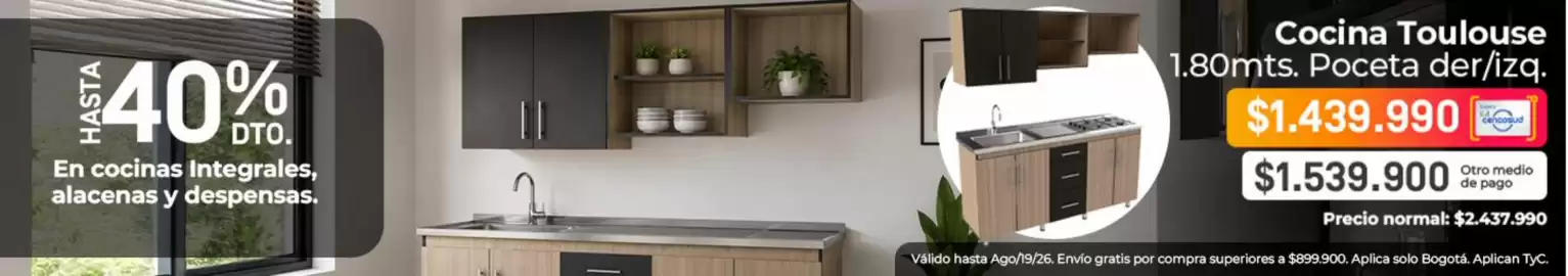Catálogo Easy Página 7: Pago - cocina toulouse 1.80mts. poceta der/izq €1.439.990,00