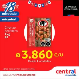 Catálogo Central Mayorista Página 4: Pf - chorizo parillero €3.860,00