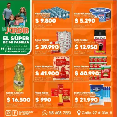 Autoservicio El Jardín (válido hasta 18-08)