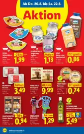 Lidl Flugblatt woche 34 Seite 10: Alma Schmelzkäseecken €1,99, NÖM Kakao- oder Vanillemilch €0,86
