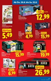 Lidl Flugblatt woche 34 Seite 13: BENEFUL Hundetrockennahrung €5,49, Felix katzennahrung gemischte vielfalt €12,99