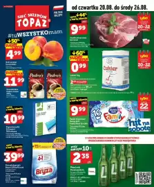 Topaz gazetka tydzień 34 Strona 1: Papier ksero A4 Q-Connect €10,99, Papier toaletowy Bunny Soft Family Pack 16-pak €9,99