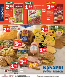 Topaz gazetka tydzień 34 Strona 18: Ser żółty Babumi Spomlek €2,79, Parówki Sokoliki Sokołów €2,99