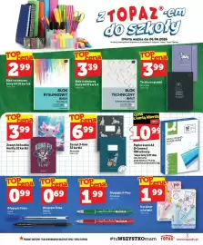 Topaz gazetka tydzień 34 Strona 3: Teczka na gumkę Interdruk €3,99, Długopis Toma Czarny €0,99