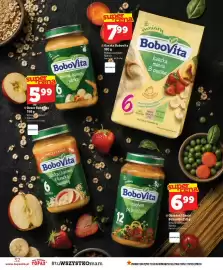 Topaz gazetka tydzień 34 Strona 32: Kaszka BoboVita manna 3 owoce €7,99, Deser BoboVita morele banany i jabłka €5,99