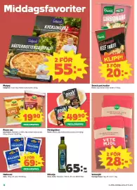 Coop reklamblad vecka 34 Sida 4: Middagsfavoriter Dafgards KYCKLINGPAJ med kycklingfilé, mozzarella, soltorkad tomat och