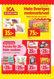 ICA Kvantum reklamblad vecka 34 Sida 1: Benfri kotlett, karré €35,00, Nudlar, Medlemspris