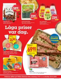 Willys Hemma reklamblad vecka 34 Sida 3: TORTILLA 8-PACK €22,00, KÖTTBULLAR €58,90