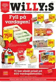 Willys reklamblad vecka 34 Sida 1: KLASSISK KRÖGARPYTT €80,00, PLOMMONTOMATER 500G €14,90