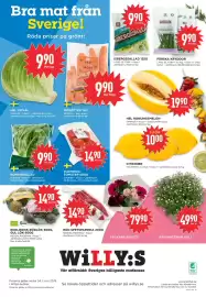 Willys reklamblad vecka 34 Sida 8: ISBERGSSALLAD 125G €9,90, EKOLGISK RÖDLÖK 500G, GUL LÖK 600G €14,90