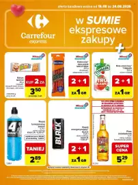 Carrefour Express gazetka tydzień 34 Strona 2: Kabanosy EXCLUSIVE TARCZYŃSKI €1,00, Napój energetyzujący BLACK €1,00