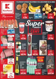 Kaufland leták týden 34 Strana 1: Pilsner Urquell pivo světlý ležák €28,90, Ceska petrovina brambory zlute rané €9,90