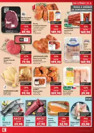 Kaufland leták týden 34 Strana 11: Purland kuřecí hřbety na polévku €29,90, Steaky z vepřové krkovice €149,90