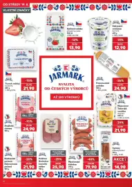 Kaufland leták týden 34 Strana 18: Jarmark kefírové mléko jahoda €13,90, Jarmark zakysaná smetana €12,90