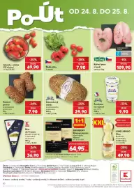 Kaufland leták týden 34 Strana 50: Jarmark lámankový chléb €29,90, Jarmark smetana na vaření €9,90