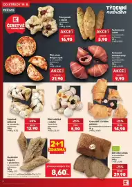 Kaufland leták týden 34 Strana 8: Rustikální bageta s pohankou €8,60, Copánek jablečný €12,90