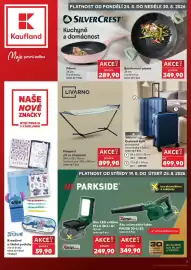 Kaufland leták týden 34 Strana 1: Passenger cestovní kufr €499,90, Livarno houpací síť se stojanem €899,90