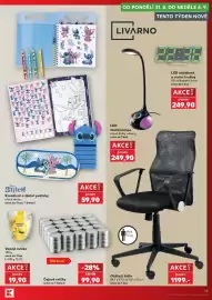 Kaufland leták týden 34 Strana 15: Disney Stitch kreativní a školní potřeby €59,90, Čajové svíčky €99,90