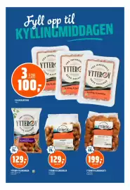 Coop Obs kundeavis uke 34 Side 16: YTTERØY KYLLINGBOLLER €129,00, KYLLINGKJØTTDEIG €100,00