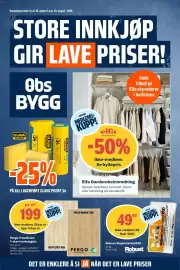 Obs Bygg kundeavis Side 1: Pergo Trondheim 1-stav laminatgulv €339,00, Elfa Garderobeinnredning