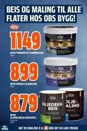 Obs Bygg kundeavis Side 2: INFRA PREMIUM EKSTERIØRMALING €1.149,00, INFRA NORDLYS OLJEMALING €899,00