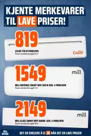 Obs Bygg kundeavis Side 22: MILL INVISIBLE SMART WIFI 500 W GEN. 4 PANELOVN €1.549,00