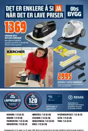 Obs Bygg kundeavis Side 29: KÄRCHER SC 4 EASYFIX DAMPVASKER €2.995,00, KÄRCHER VCH 4 UVCLEAN STØVSUGER €1.369,00