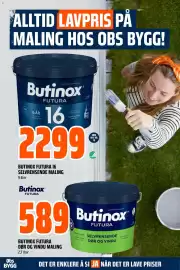 Obs Bygg kundeavis Side 4: BUTINOX FUTURA 16 SELVRENSENDE MALING €2.299,00, BUTINOX FUTURA DØR OG VINDU MALING €589,00