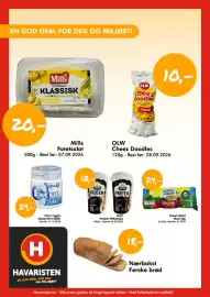 Havaristen kundeavis uke 34 Side 1: Green Giant Mais €29,00, Arla Protein Milkshake €12,00