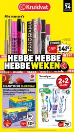 Kruidvat folder week 34 Pagina 1: Sensodyne tandpasta €7,98, Finish vaatwastabletten €37,99