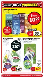 Kruidvat folder week 34 Pagina 45: Ariel wasmiddel vloeibaar €26,00, Lenor geurparels €3,49