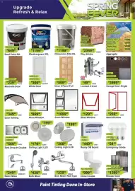 K Carrim catalogue Page 2: Dulux 20L Weatherguard €1.199,99, Shower Door Excluding Tray €1.399,99