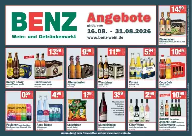 Benz Getränke Prospekt Seite 1