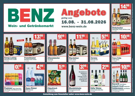 Benz Getränke (gültig bis 31-08)