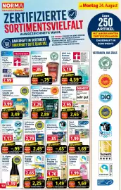 Norma Prospekt woche 35 Seite 10: Bio Sonne Bio-Vollmilch €1,70, Caffeciao Kaffeegetränk €0,89