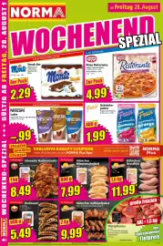 Norma Prospekt woche 35 Seite 16: Nescafé Latte Cappuccino €0,99, Fraix Getränkepulver €1,99