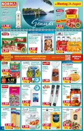 Norma Prospekt woche 35 Seite 6: Isidoros Arvanitis Plomari Ouzo €11,99, San Benedetto Bitter Rosso €1,99