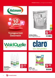 Transgourmet Flugblatt woche 35 Seite 8: Waldquelle Mineralwasser €0,32