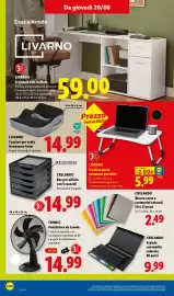 Volantino Lidl settimana 34 Pagina 24: LIVARNO Scrivania con scaffale €59,00, LIVARNO Cuscino per sedia in memory foam €14,99