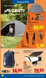 Volantino Lidl settimana 34 Pagina 36: CRIVIT Tenda da campeggio 4 posti €49,00, CRIVIT Coltello o coltellino tascabile €5,99